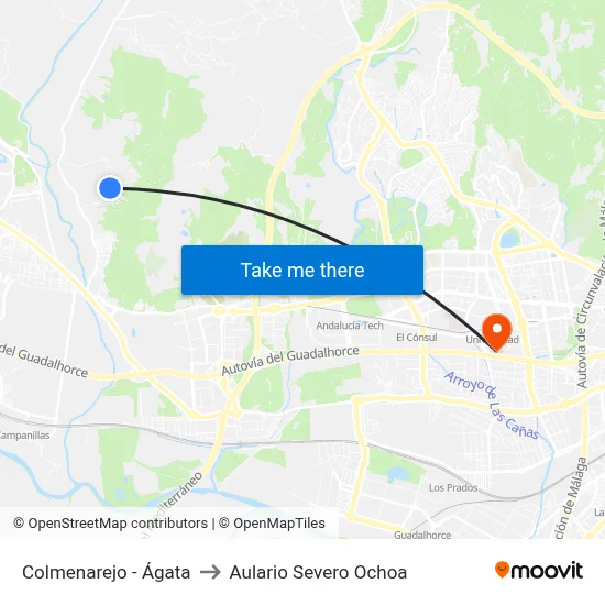 Colmenarejo - Ágata to Aulario Severo Ochoa map
