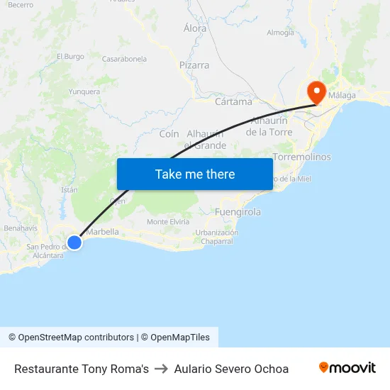 Restaurante Tony Roma's to Aulario Severo Ochoa map