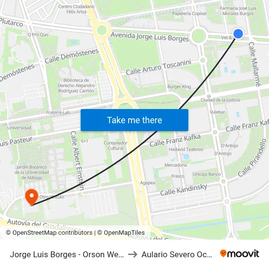 Jorge Luis Borges - Orson Welles to Aulario Severo Ochoa map