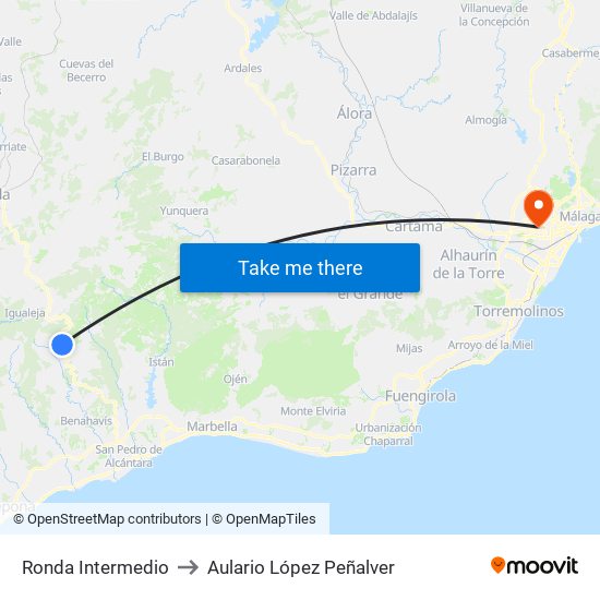 Ronda Intermedio to Aulario López Peñalver map