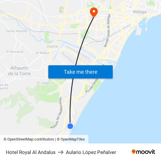 Hotel Royal Al Andalus to Aulario López Peñalver map