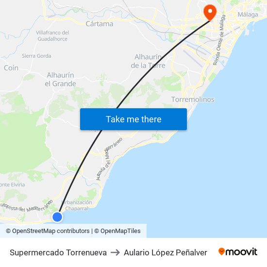 Supermercado Torrenueva to Aulario López Peñalver map