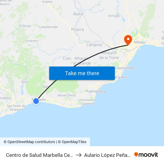 Centro de Salud Marbella Centro to Aulario López Peñalver map