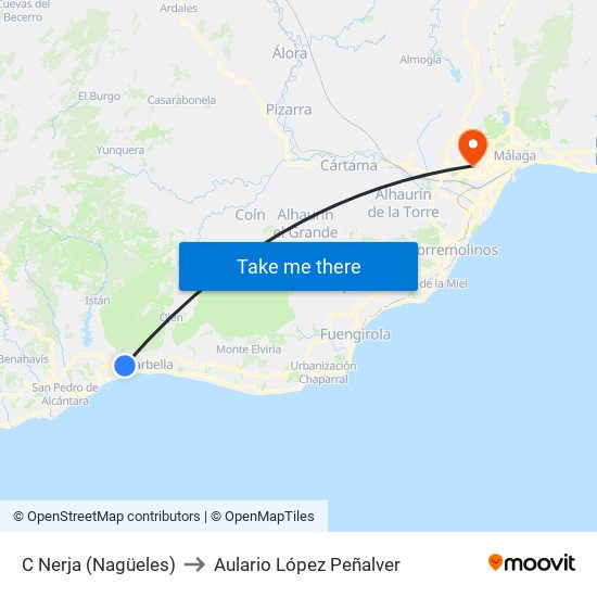 C Nerja (Nagüeles) to Aulario López Peñalver map