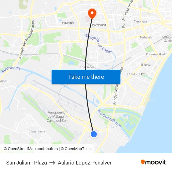 San Julián - Plaza to Aulario López Peñalver map