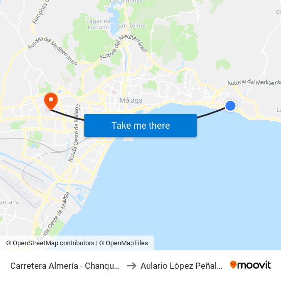 Carretera Almería - Chanquete to Aulario López Peñalver map
