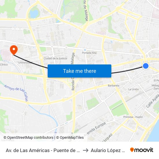 Av. de Las Américas - Puente de Las Américas to Aulario López Peñalver map