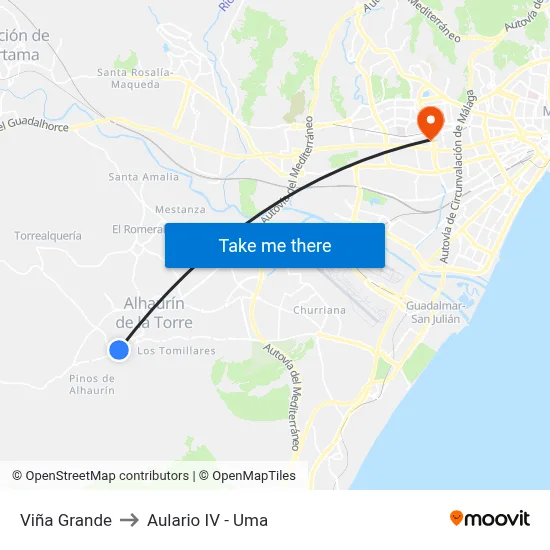 Viña Grande to Aulario IV - Uma map
