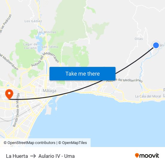 La Huerta to Aulario IV - Uma map