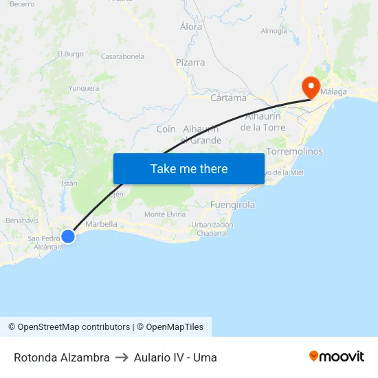 Rotonda Alzambra to Aulario IV - Uma map