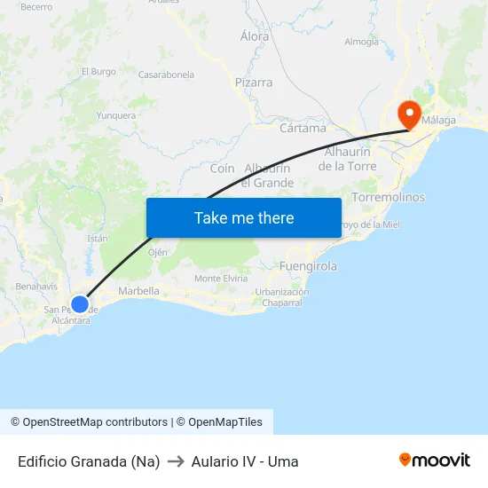 Edificio Granada (Na) to Aulario IV - Uma map