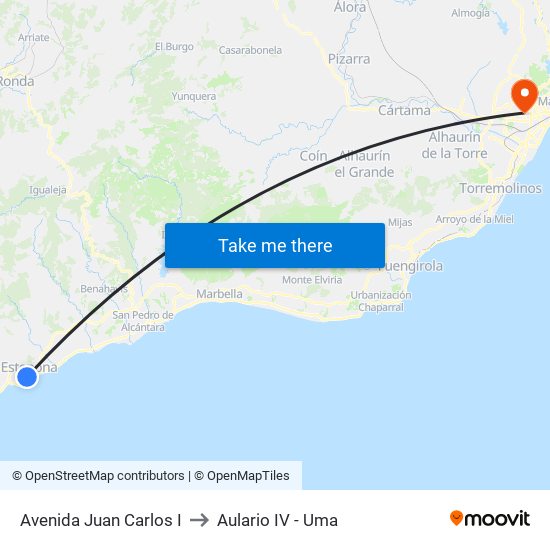 Avenida Juan Carlos I to Aulario IV - Uma map