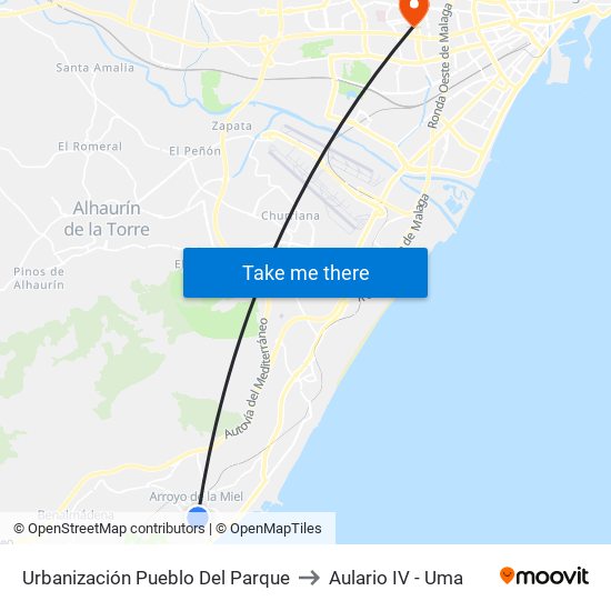 Urbanización Pueblo Del Parque to Aulario IV - Uma map