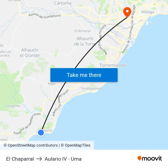 El Chaparral to Aulario IV - Uma map