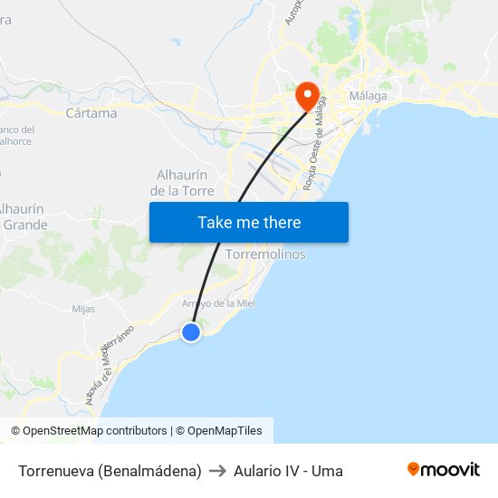 Torrenueva (Benalmádena) to Aulario IV - Uma map