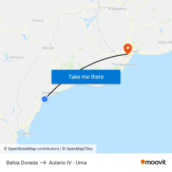 Bahía Dorada to Aulario IV - Uma map