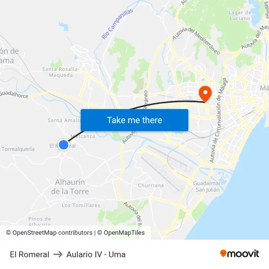 El Romeral to Aulario IV - Uma map