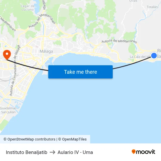 Instituto Benaljatib to Aulario IV - Uma map