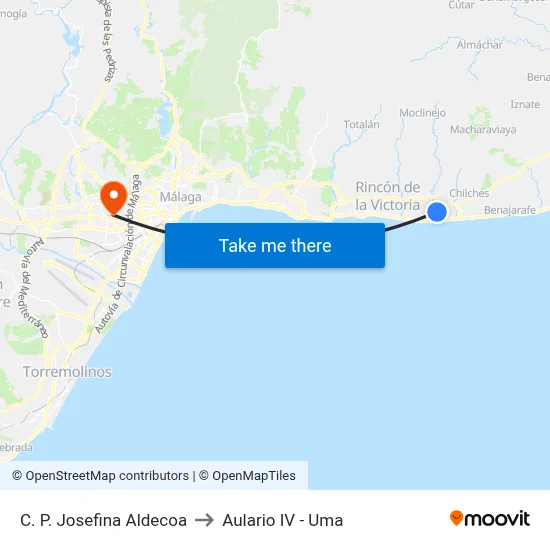 C. P. Josefina Aldecoa to Aulario IV - Uma map