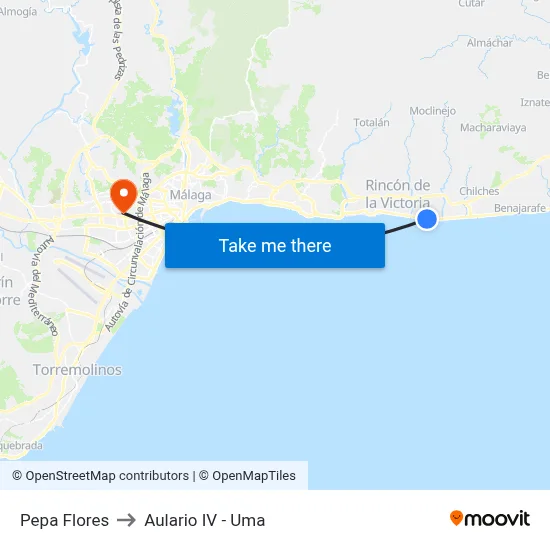 Pepa Flores to Aulario IV - Uma map