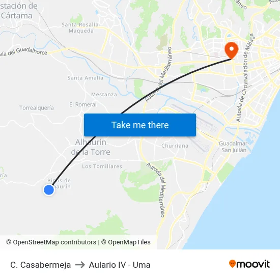 C. Casabermeja to Aulario IV - Uma map