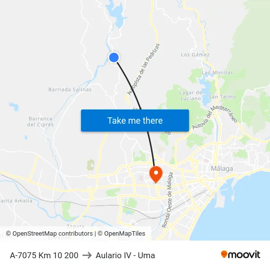 A-7075 Km 10 200 to Aulario IV - Uma map