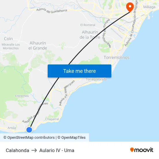 Calahonda to Aulario IV - Uma map