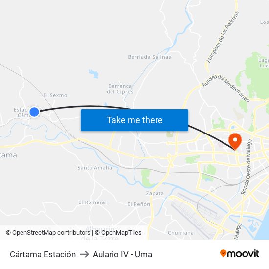 Cártama Estación to Aulario IV - Uma map