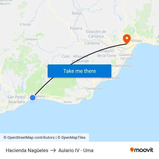 Hacienda Nagüeles to Aulario IV - Uma map