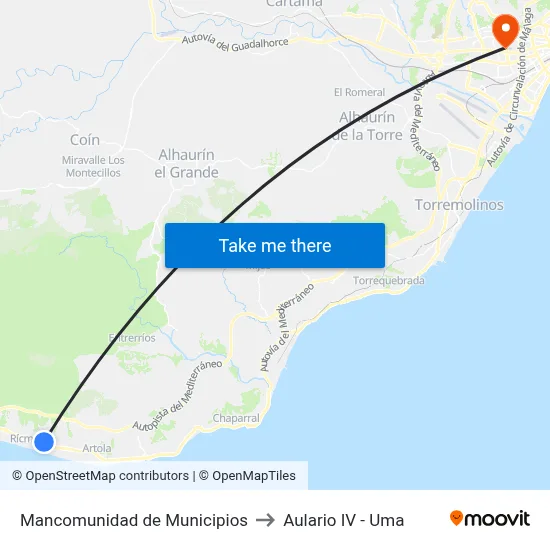 Mancomunidad de Municipios to Aulario IV - Uma map
