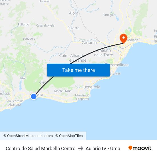 Centro de Salud Marbella Centro to Aulario IV - Uma map