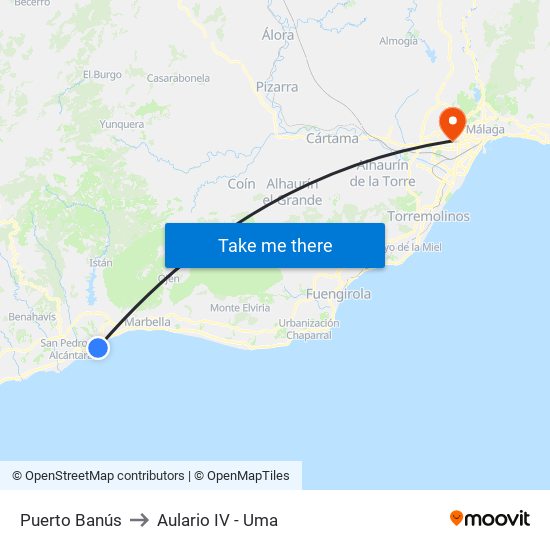 Puerto Banús to Aulario IV - Uma map