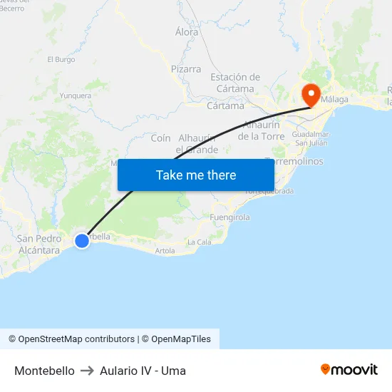 Montebello to Aulario IV - Uma map