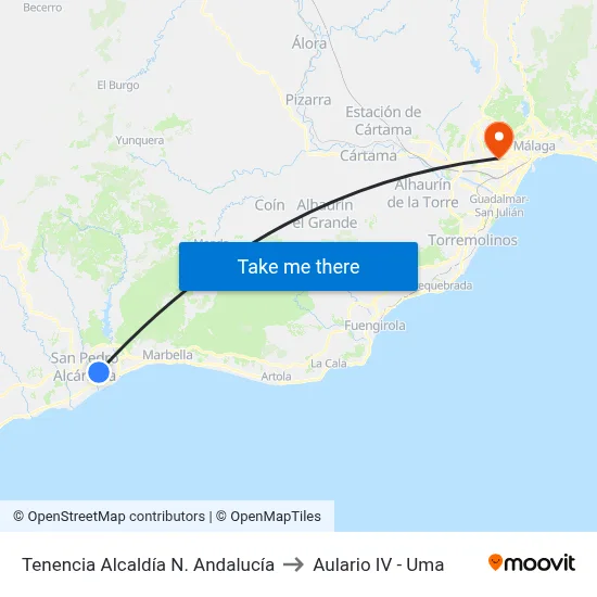 Tenencia Alcaldía N. Andalucía to Aulario IV - Uma map
