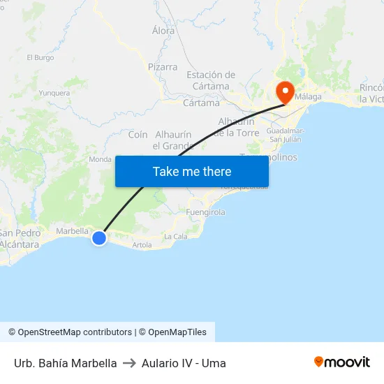 Urb. Bahía Marbella to Aulario IV - Uma map
