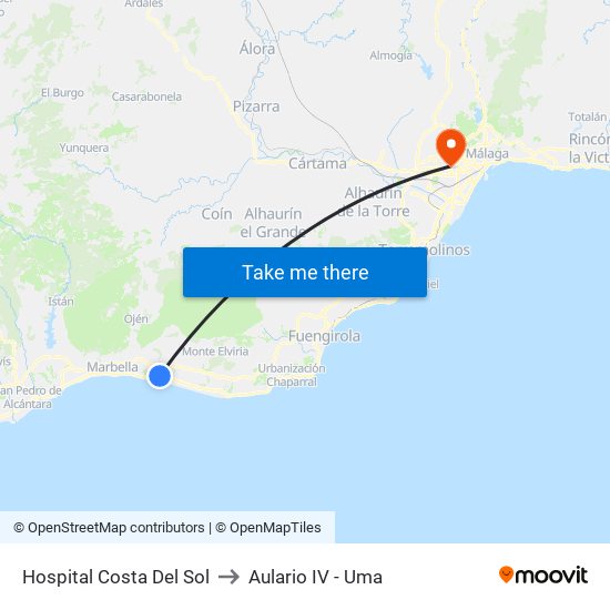 Hospital Costa Del Sol to Aulario IV - Uma map