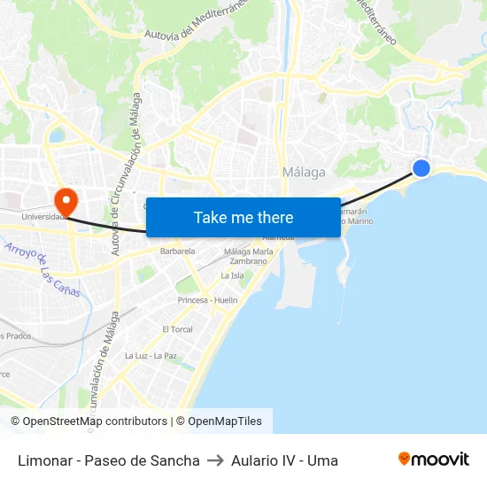 Limonar - Paseo de Sancha to Aulario IV - Uma map
