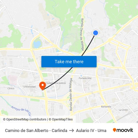 Camino de San Alberto - Carlinda to Aulario IV - Uma map