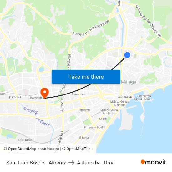 San Juan Bosco - Albéniz to Aulario IV - Uma map