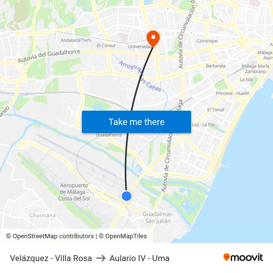 Velázquez - Villa Rosa to Aulario IV - Uma map