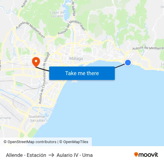 Allende - Estación to Aulario IV - Uma map