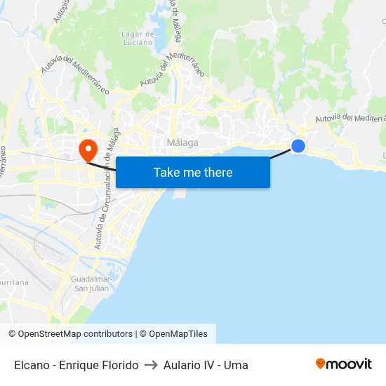 Elcano - Enrique Florido to Aulario IV - Uma map