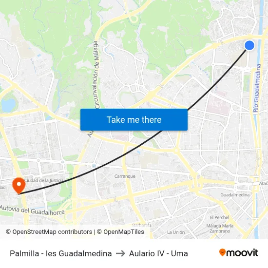 Palmilla - Ies Guadalmedina to Aulario IV - Uma map