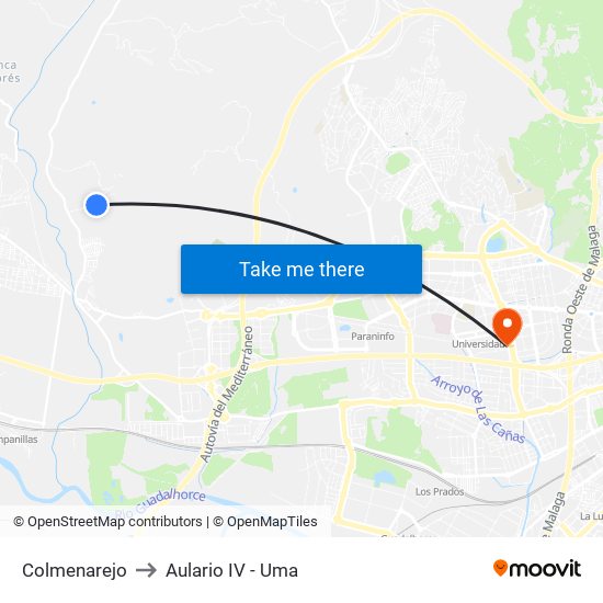 Colmenarejo to Aulario IV - Uma map