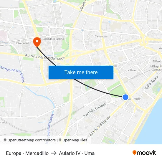 Europa - Mercadillo to Aulario IV - Uma map