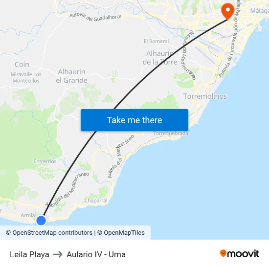 Leila Playa to Aulario IV - Uma map
