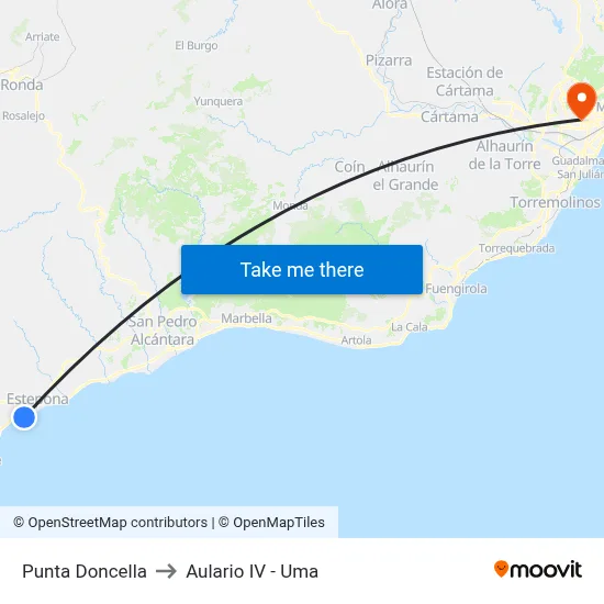 Punta Doncella to Aulario IV - Uma map
