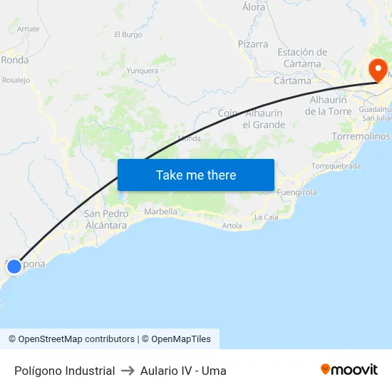 Polígono Industrial to Aulario IV - Uma map