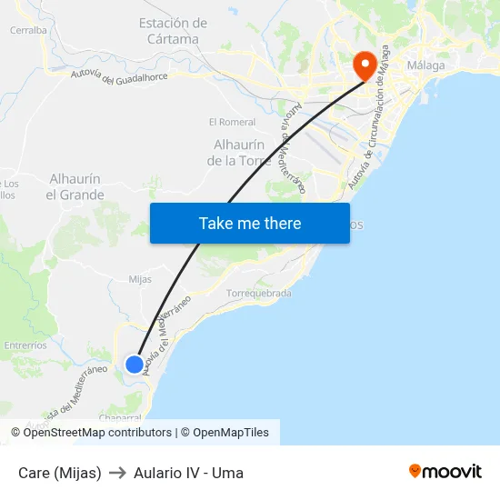 Care (Mijas) to Aulario IV - Uma map