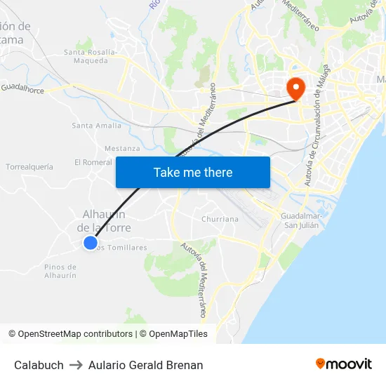 Calabuch to Aulario Gerald Brenan map